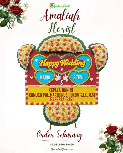 Karangan Papan Bunga Pernikahan di Bongaya